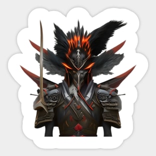 Black crow samurai face Sticker